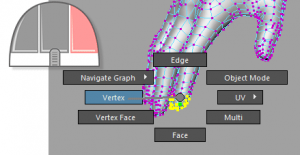 right mouse click select vertices